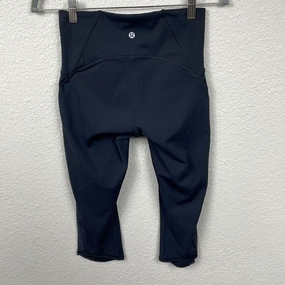 Lululemon Train Times Crop Leggings 17" Black Training Gym Work Out Sz 6 - Picture 7 of 13